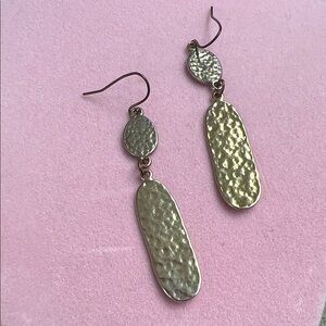 Chico's Hammered Gold Drop Earrings